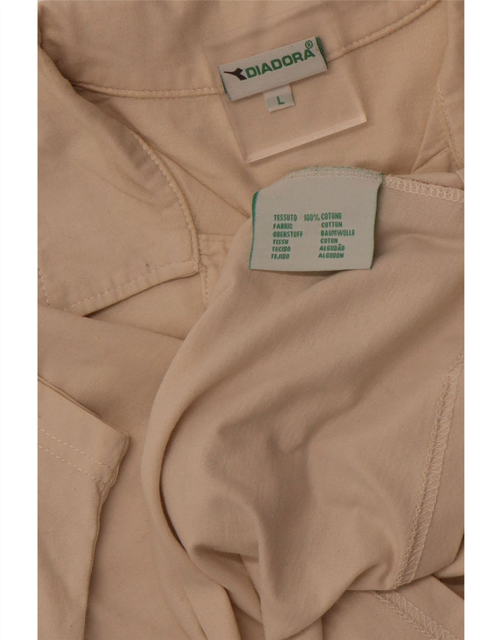 DIADORA Polo Homme Large Beige Colourblock Coton