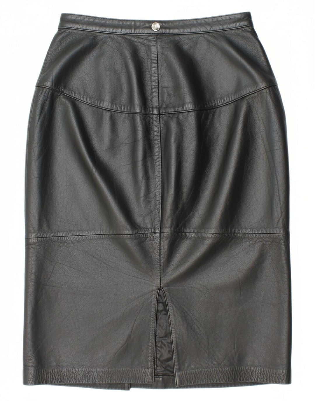 VINTAGE Womens Leather Skirt W26 Small  Black