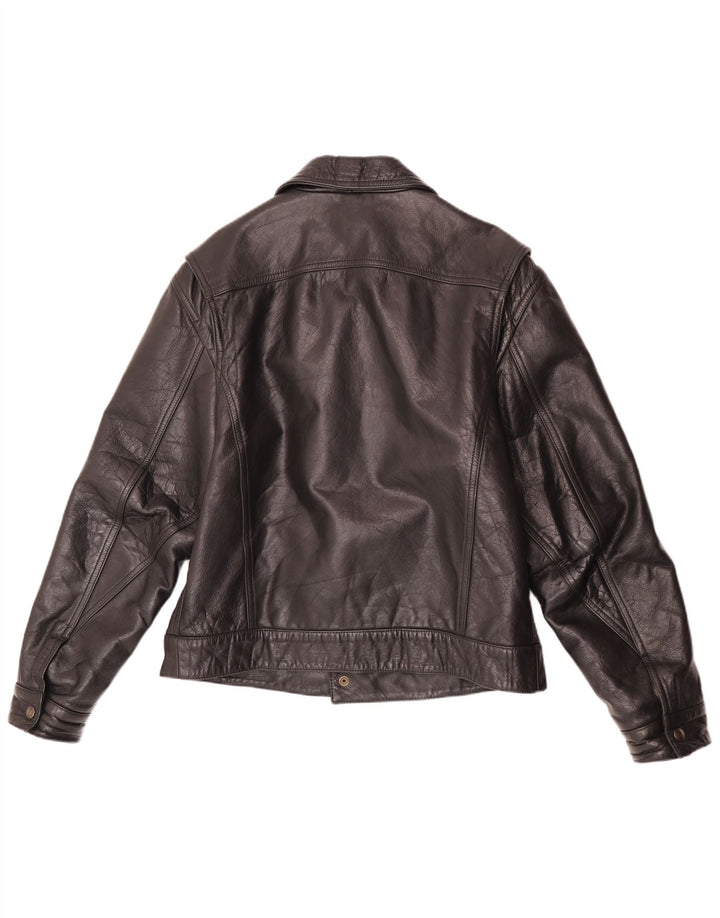 veste en cuir homme vintage UK 40 Grand Noir