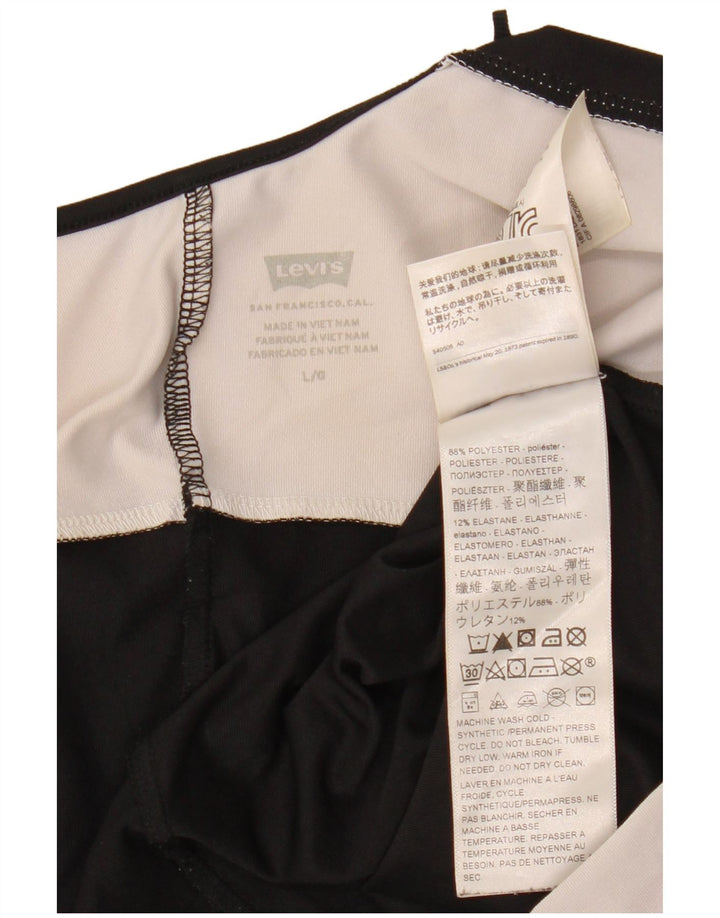 LEVI'S Body graphique sans manches pour femme UK 14 Large Noir Colorblock