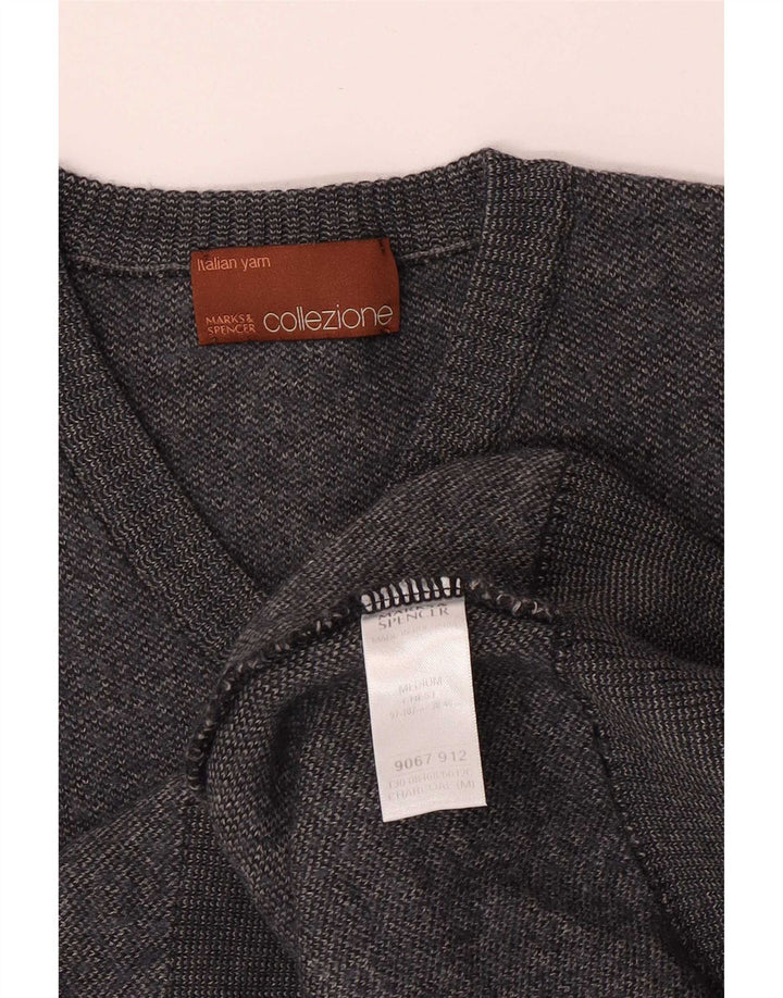 Marks & Spencer Pull Col V Homme Gris Moyen Acrylique