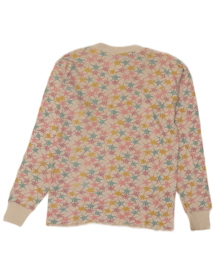 Eddie Bauer Sweat-shirt pour femme UK 12 Medium Off White Géométrique