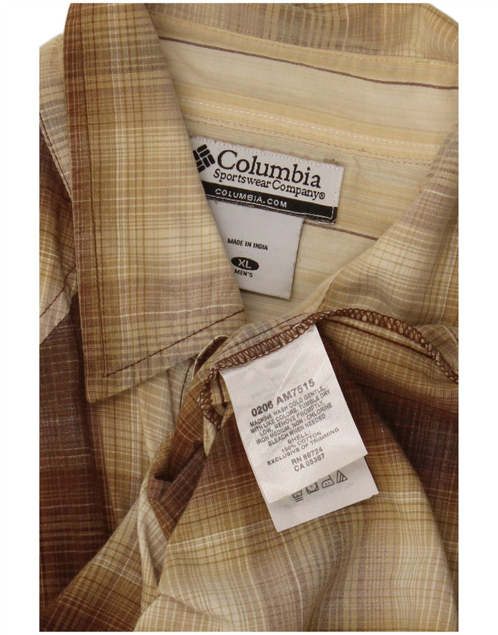 Columbia Chemise Homme XL Marron Carreaux Coton