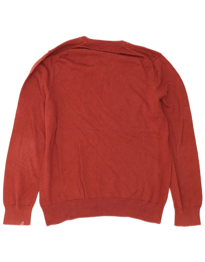 Marks & Spencer Pull col V pour homme en coton bordeaux Taille L