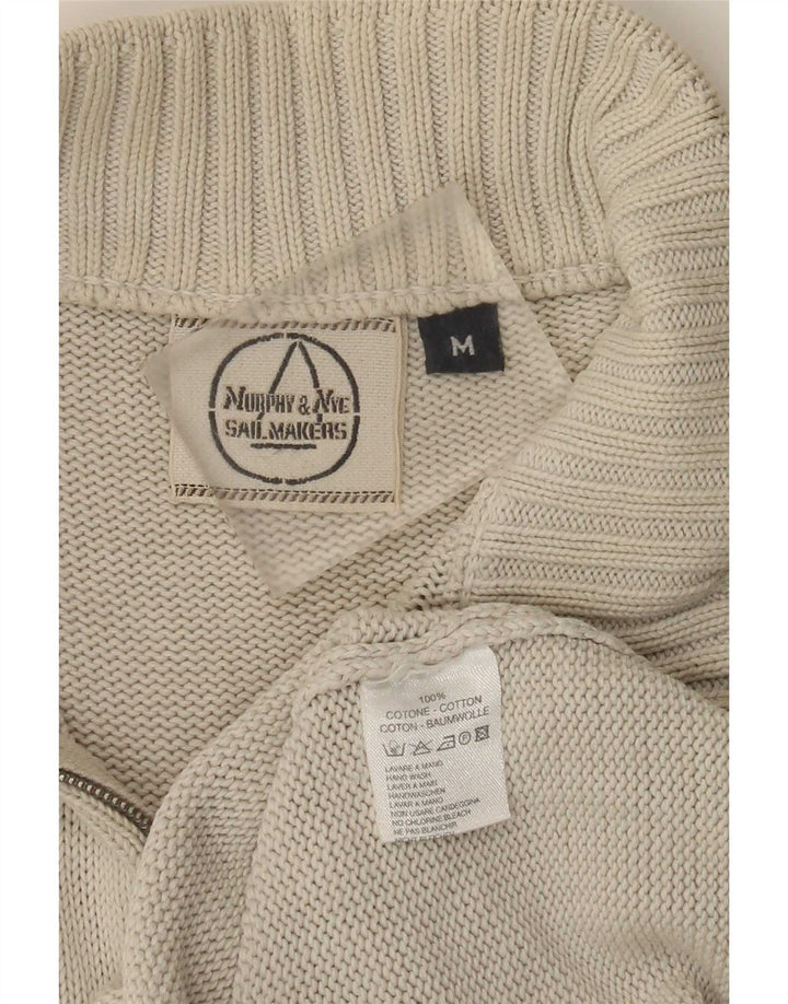 Murphy & Nye Pull Col Zippé Homme Coton Beige Moyen