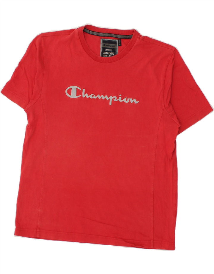 CHAMPION Mens Graphic T-Shirt Top Medium Red Vintage Champion and Second-Hand Champion from Messina Hembry 