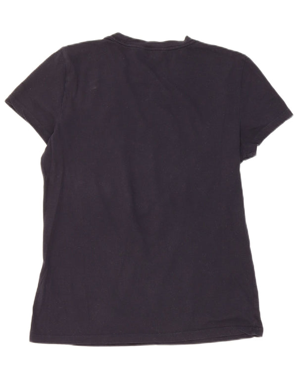 Tommy Hilfiger T-Shirt Femme Top UK 10 Petit Bleu Marine Coton