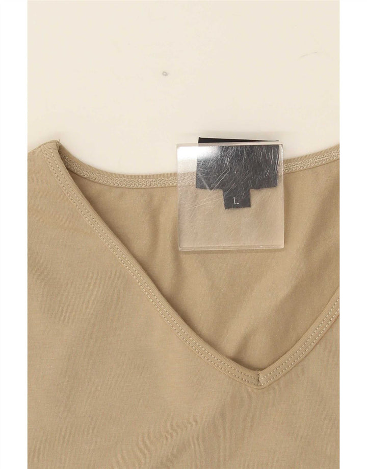 Trussardi Femme T-Shirt Top UK 14 Large Beige