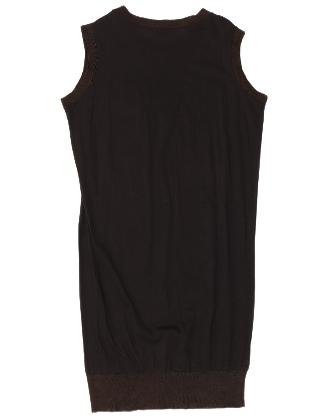 VINTAGE Robe bulle graphique sans manches pour femmes UK 14 Noir moyen