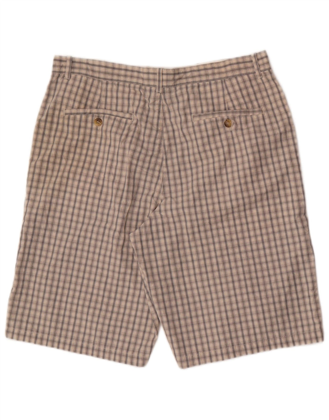 Marks & Spencer Short Chino Homme W34 Grand Coton à Carreaux Beige
