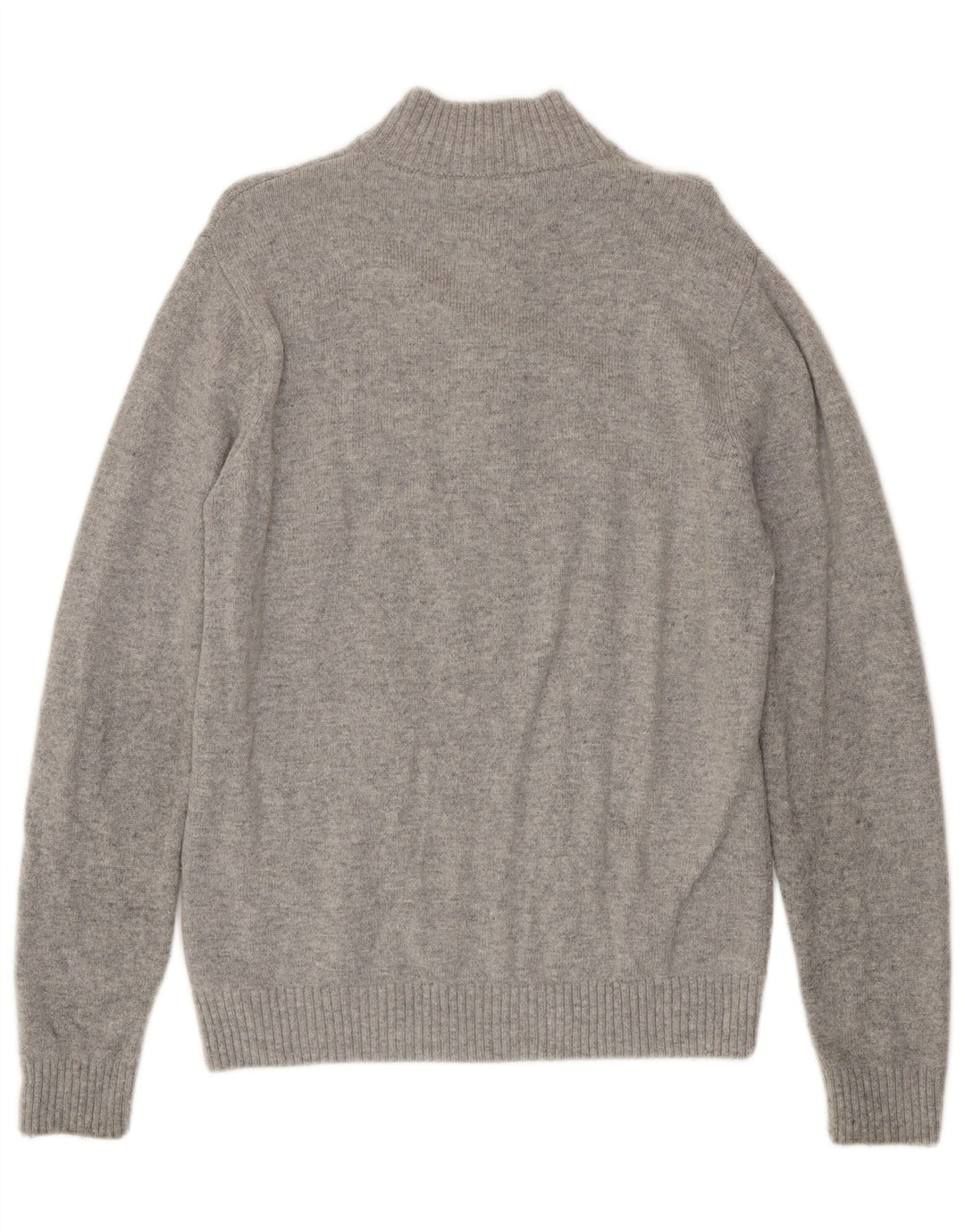 Crew Clothing Pull à col zippé pour homme en laine d'agneau gris Taille L