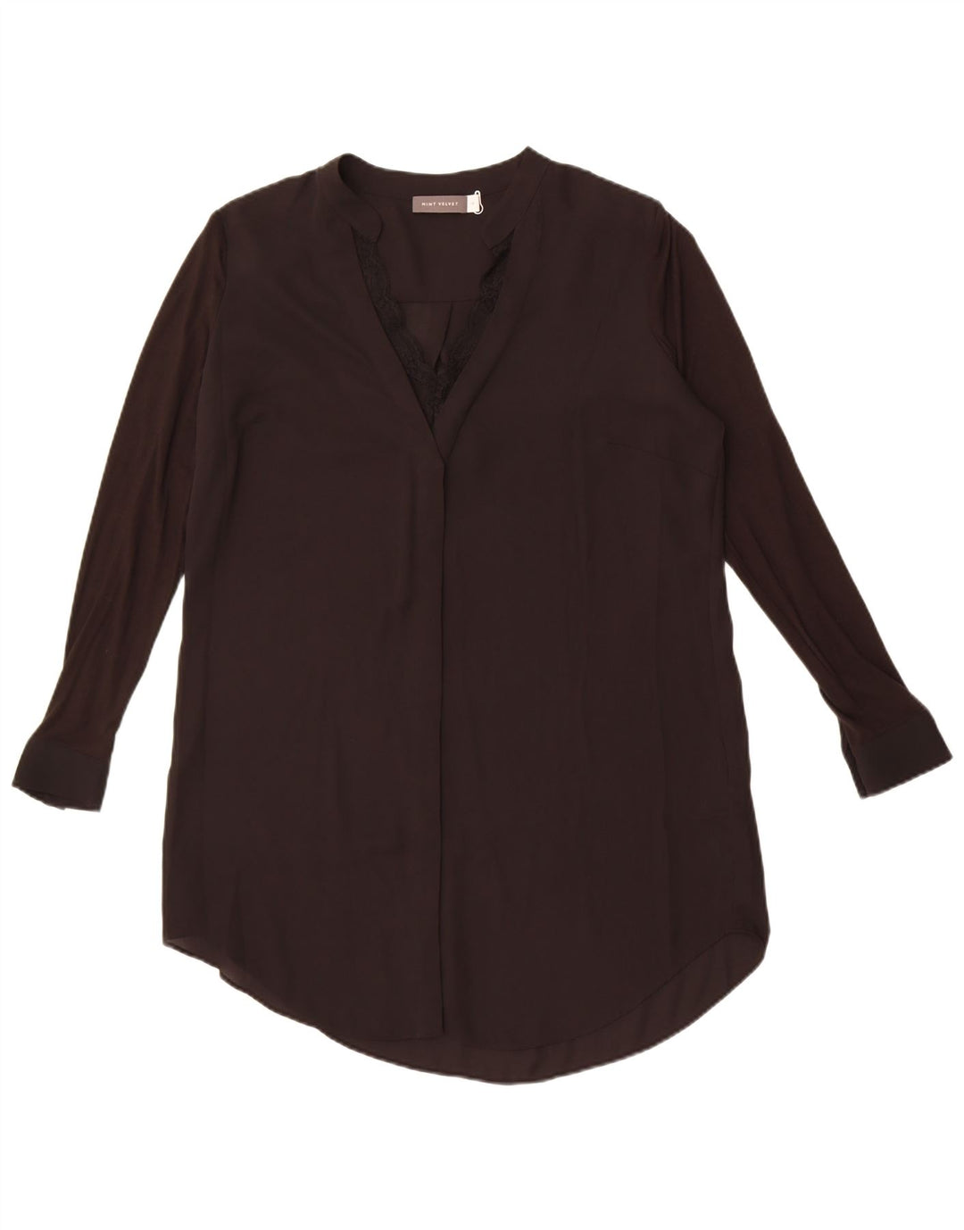 MINT VELVET Robe tunique à manches longues pour femme UK 14 Grand Noir Polyester