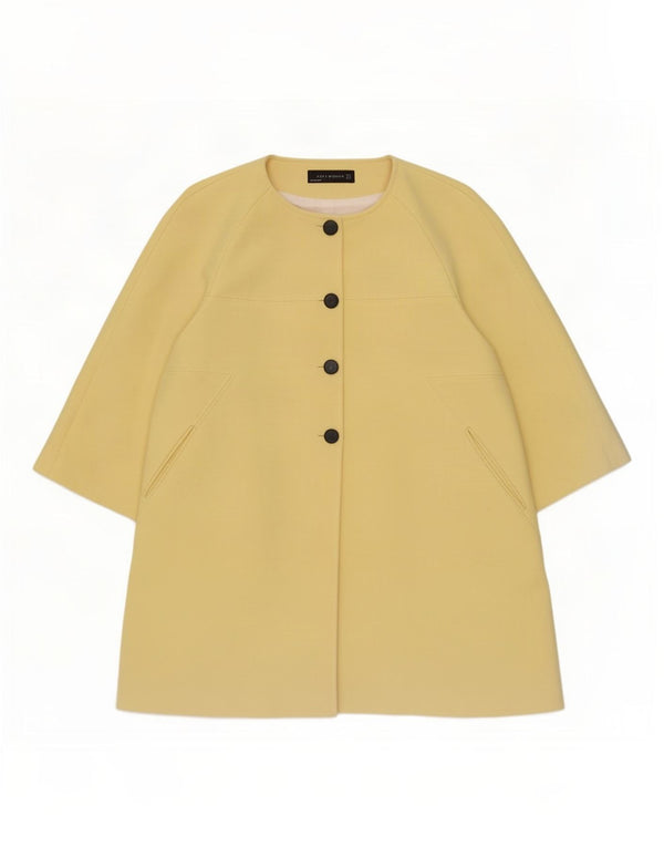 Zara Pardessus à manches 3/4 pour femme UK 18 XL Jaune Viscose