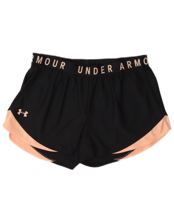 Under Armour Short de sport Heat Gear Graphic pour femme UK 16 Large Noir