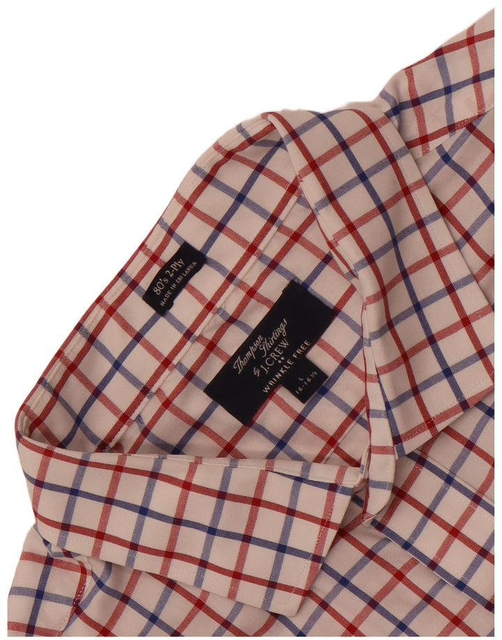 J. Crew Chemise Thompson pour homme Taille 16 16 1/2 Grand carreaux blancs