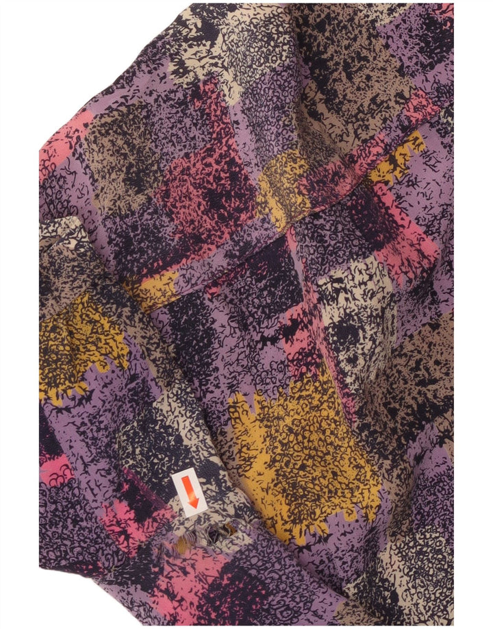 VINTAGE Robe Shift Femme UK 16 Grand Carreau Multicolore