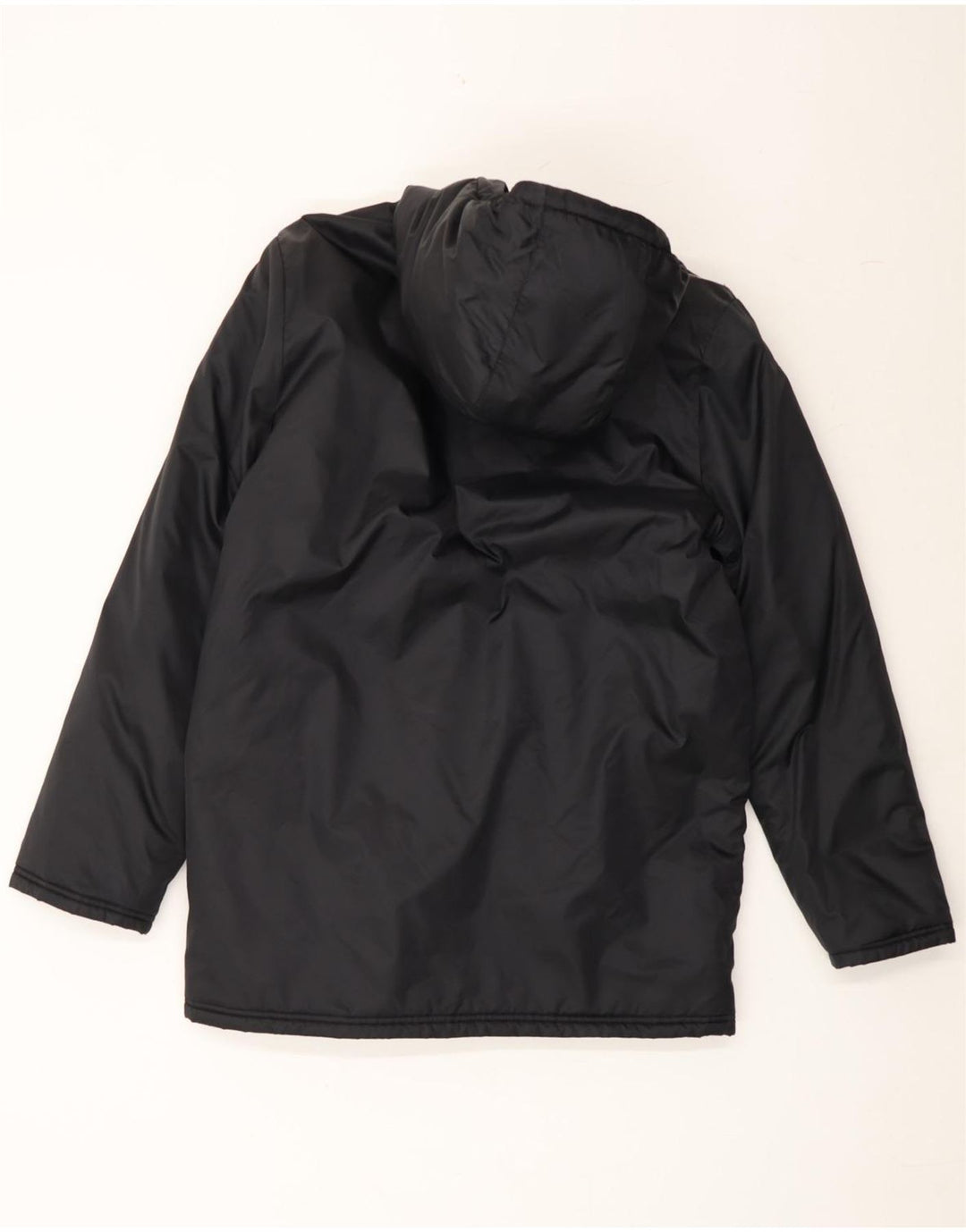 ADIDAS Boys Juventus Hooded Padded Coat 13-14 Years Black Polyester Vintage Adidas and Second-Hand Adidas from Messina Hembry 