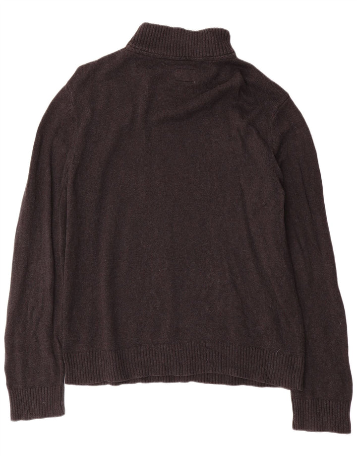 Fat Face Pull col zippé pour homme en coton gris Taille L