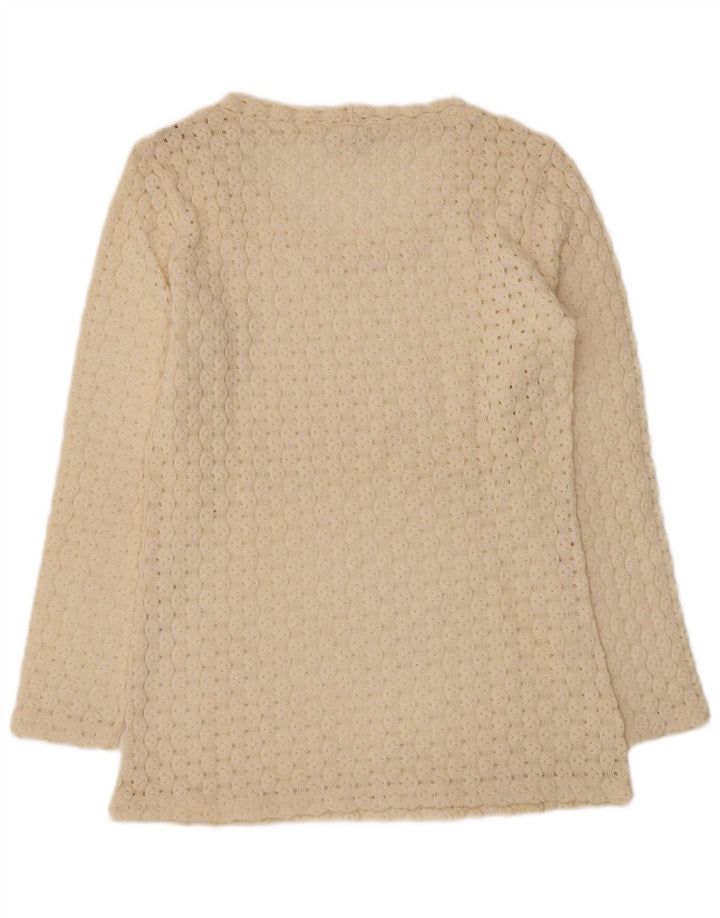 Sisley Femme Relaxed Elegance Pull Col V UK 12 Medium Off White