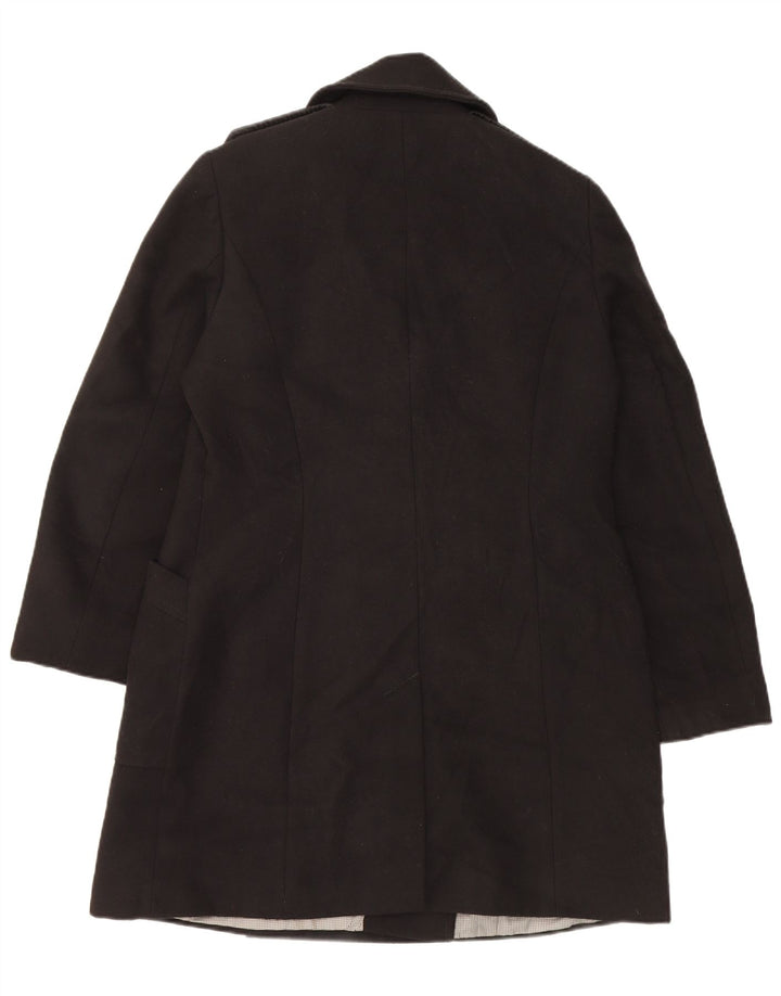 Marks & Spencer Manteau croisé pour femme UK 14 Large Noir Polyester