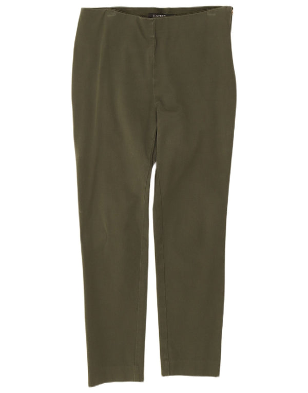 Ralph Lauren Pantalon décontracté slim pour femme US 8 Medium W30 L26 Vert Viscose