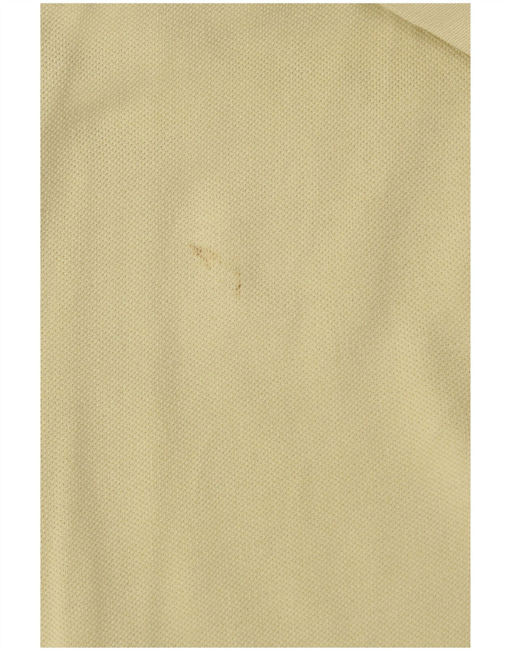 LACOSTE Polo Homme Taille 3 Petit Jaune Coton