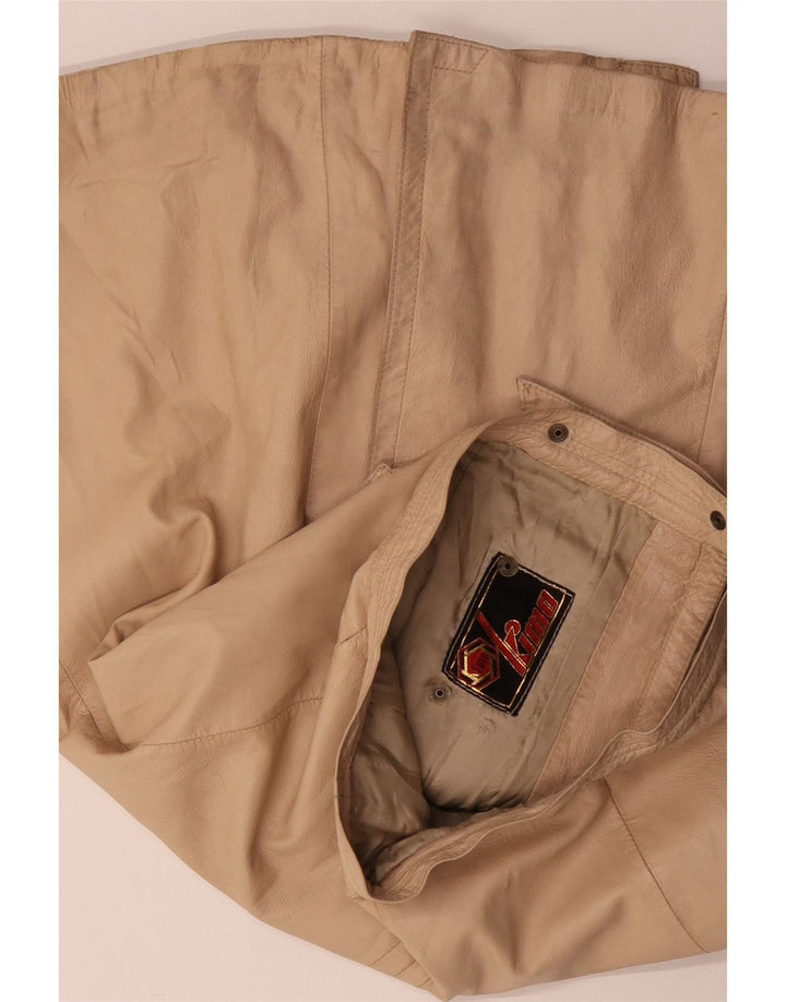 VINTAGE Jupe en cuir femme W30 Beige moyen