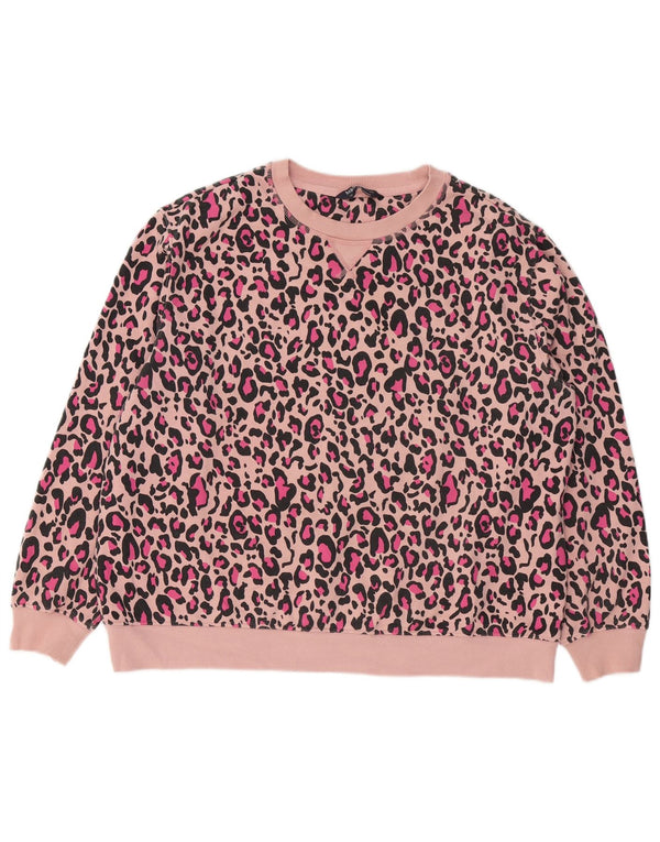 Marks & Spencer Sweat-shirt pour femme UK 14 Grand imprimé animal rose