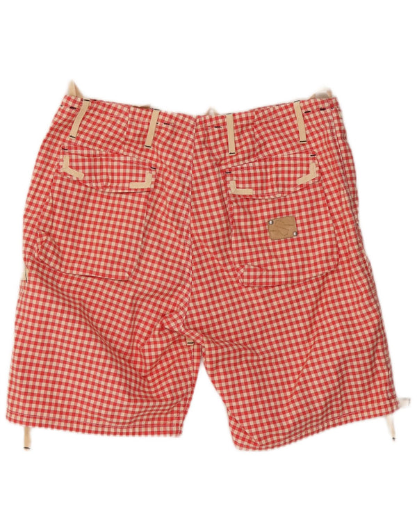 vintage Mens Cargo Shorts W34 Grand Coton Vichy Rouge