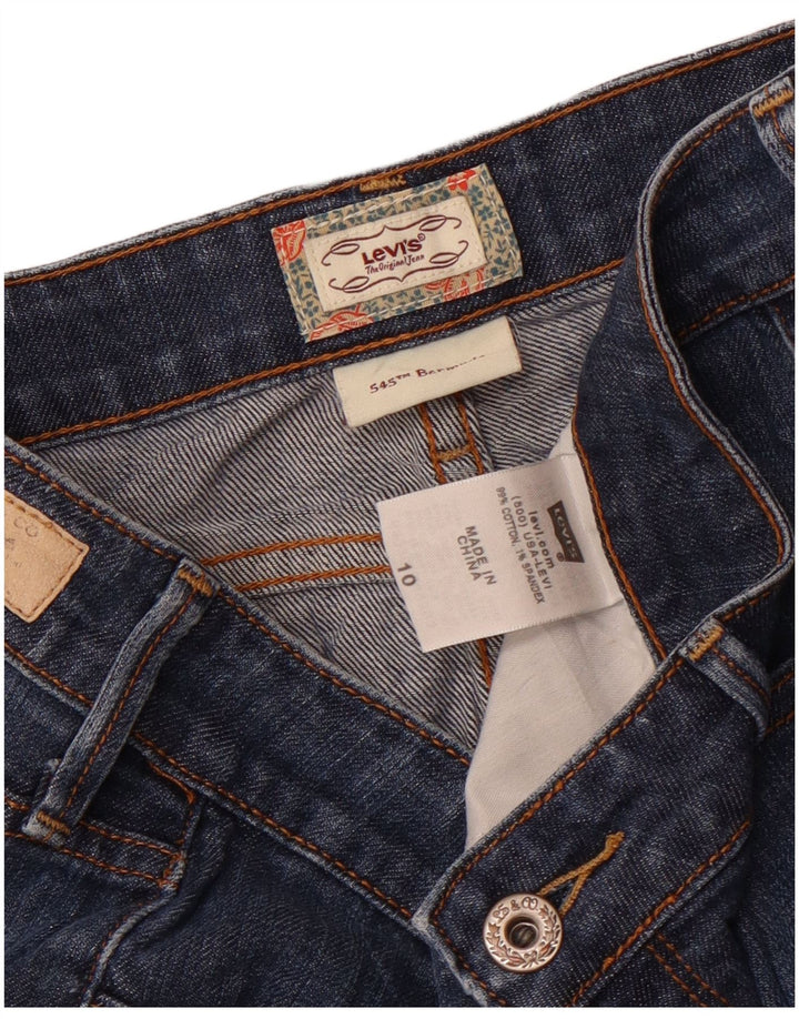 Levi's Femme 545 Bermuda Denim Short US 10 Large W34 Bleu Coton