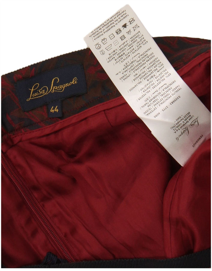 LUISA SPAGNOLI Jupe trapèze pour femme IT 44 Medium W28 Rouge Floral Polyester