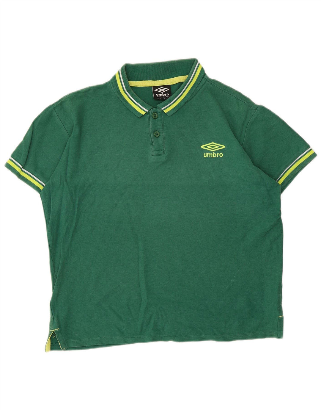 Umbro Polo Homme Vert Moyen Rayé Coton