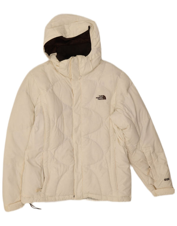 The North Face Veste matelassée à capuche pour femme UK 14 Medium White Nylon