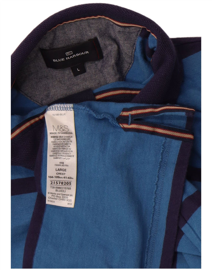 Marks & Spencer Sweat-shirt Blue Harbor pour hommes, grand rayé bleu