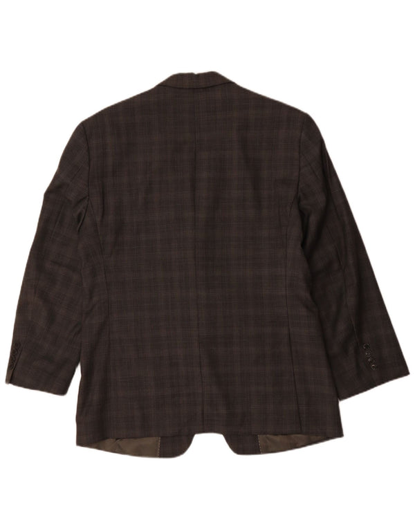 Tommy Hilfiger Veste blazer à 2 boutons pour homme US 41 Grande laine à carreaux marron