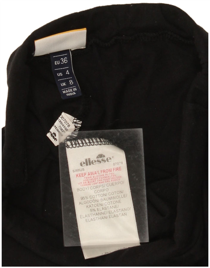 ELLESSE Leggings graphiques pour femmes UK 8 Smal noir colour block coton