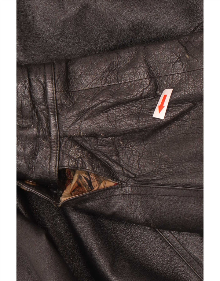 C&A Veste en cuir bomber pour homme EU 48 Noir moyen