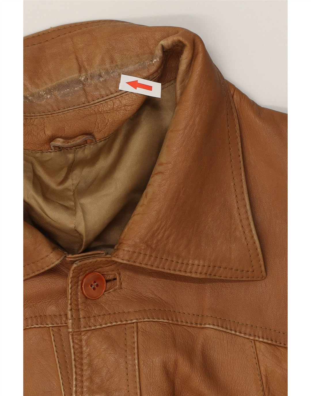 veste en cuir homme vintage IT 54 2XL Marron
