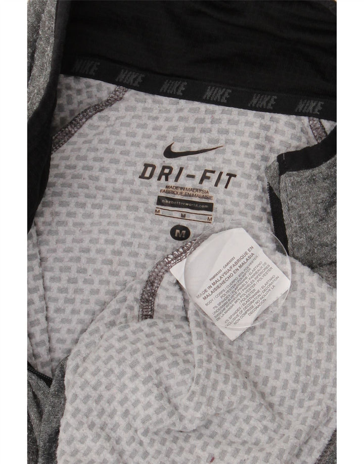NIKE Haut de Survêtement Dri Fit Zip Neck pour Homme Gris Moyen Colorblock