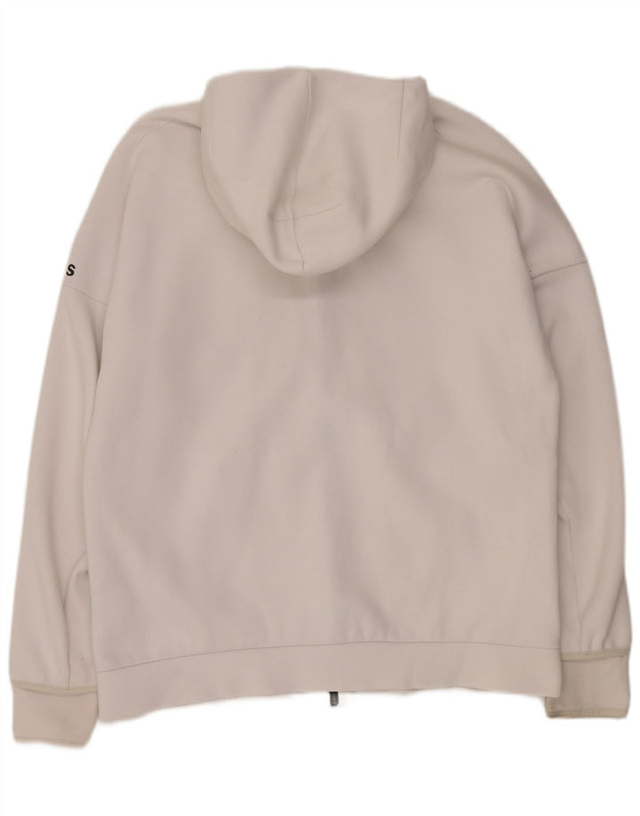 Adidas Pull à capuche zippé pour homme XL en coton blanc