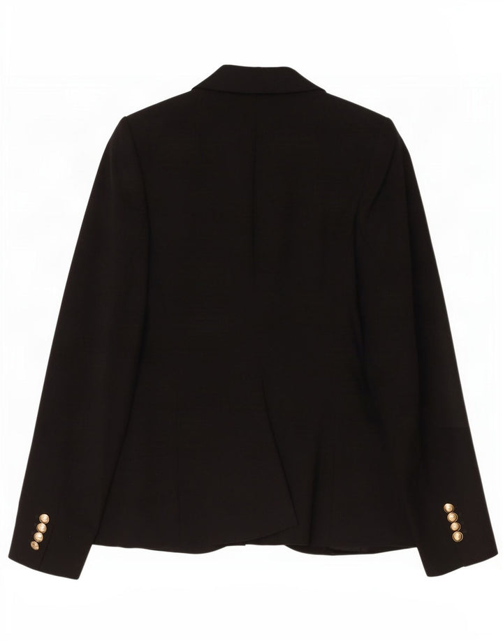 Zara Femme 1 Bouton Blazer Veste UK 10 Petit Noir Polyester
