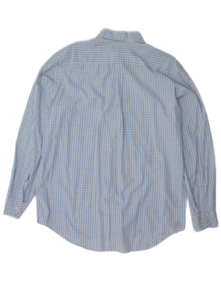 BEST COMPANY Mens Shirt Large Blue Check Cotton