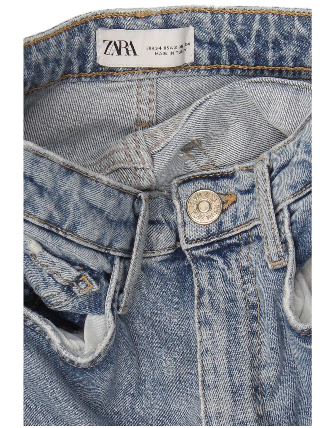 Jean Slim Femme ZARA EU 34 2XS W24 L27 Bleu