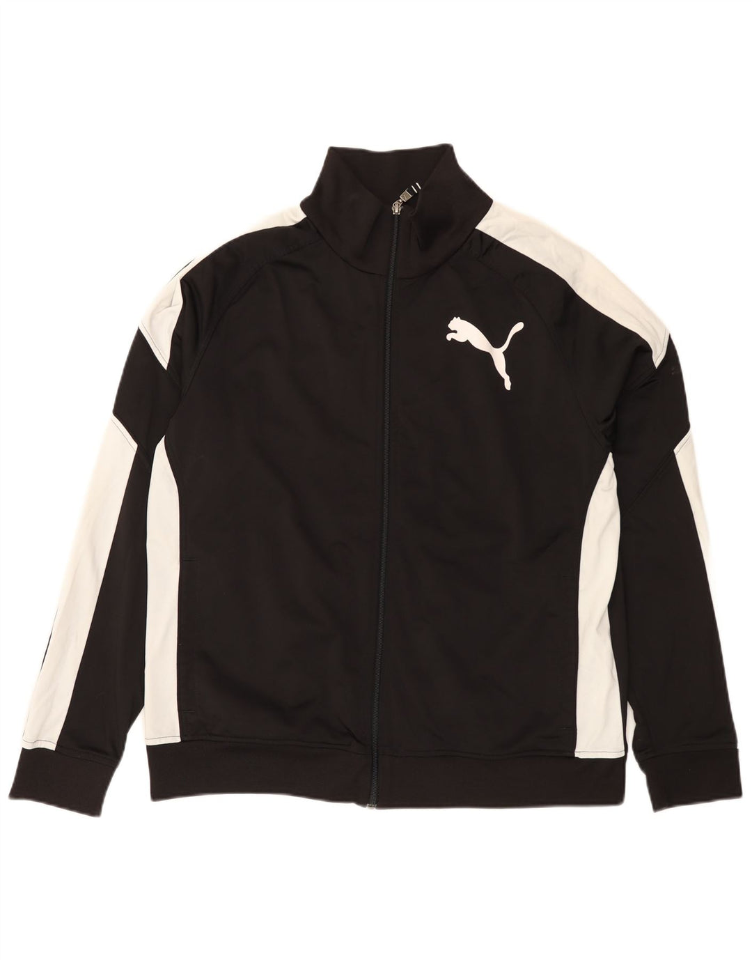 Puma Veste de survêtement pour homme Large Noir Colorblock Polyester
