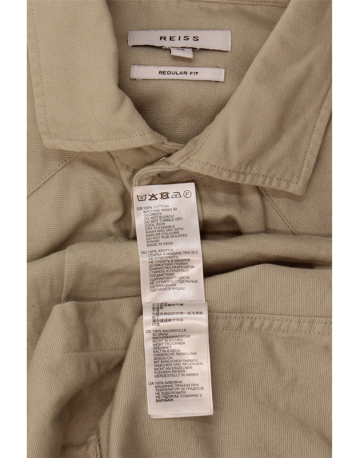 Reiss Chemise Regular Fit Homme Beige Moyen Coton