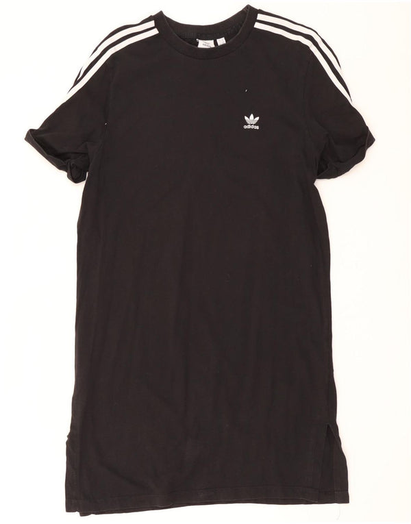 Adidas Robe T-Shirt Femme UK 14 Coton Noir Moyen