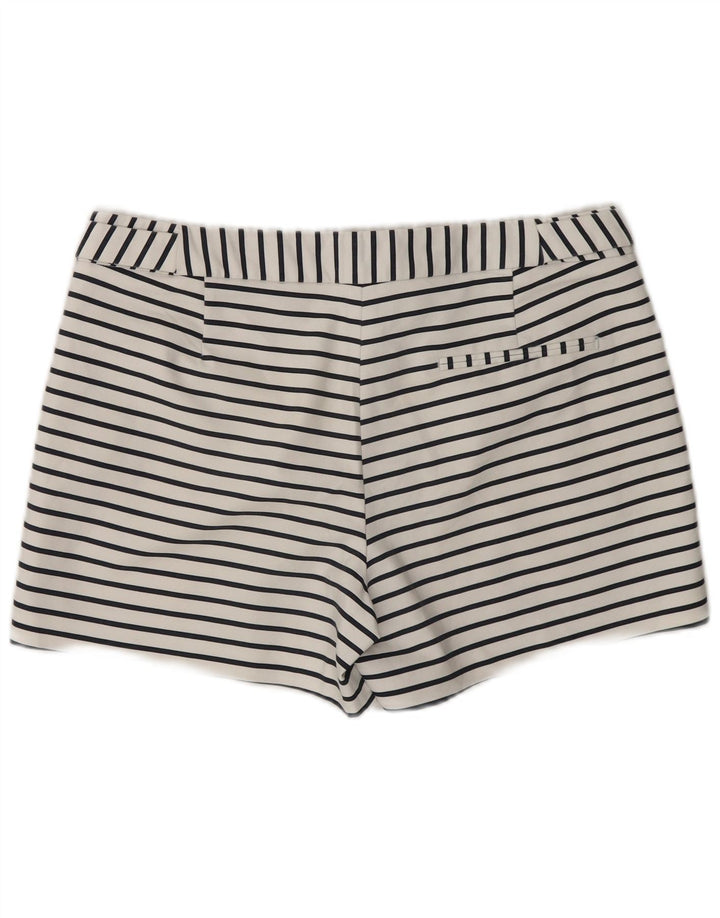 Zara Short décontracté pour femme moyen W28 en coton rayé blanc