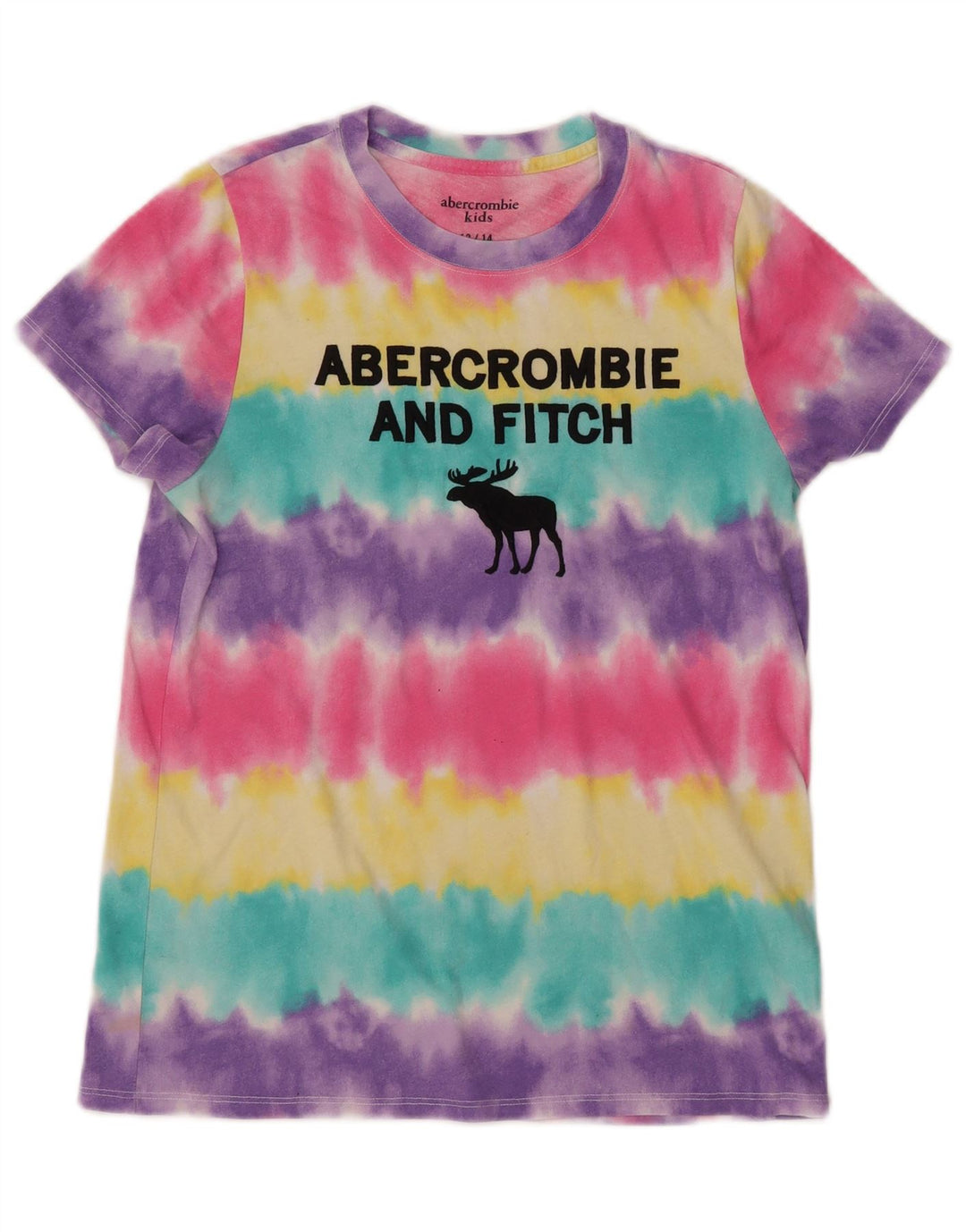 ABERCROMBIE & FITCH Haut T-Shirt Graphique Fille 13-14 ans Multicolore