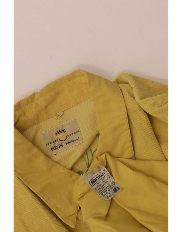 Fiorucci Chemise Velours Côtelé Homme Jaune Moyen Coton Floral