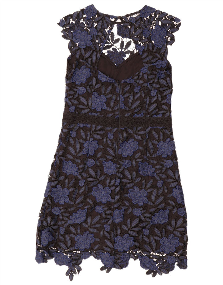 Lipsy Robe trapèze pour femme UK 44 Medium Bleu marine Floral Polyester